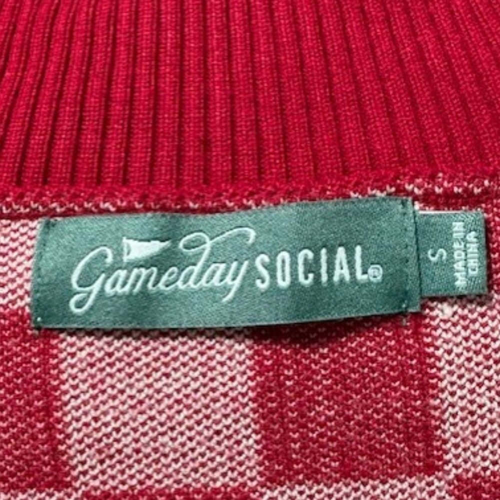 Alabama Crimson Tide Gameday Social Cropped Sweater S Bama Checkerboard Red NWT - Picture 6 of 8